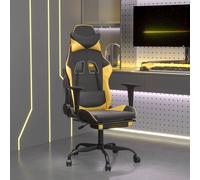 vidaXL Sedia da Gaming Massaggiante Poggiapiedi Nero e Oro Similpelle