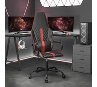 vidaXL Sedia da Gaming Massaggiante Rossa e Nera in Similpelle