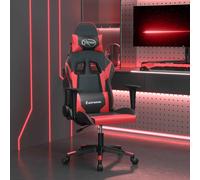 vidaXL Sedia da Gaming Massaggiante Rosso e Nero in Similpelle