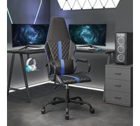 vidaXL Sedia da Gaming Nera e Blu in Similpelle