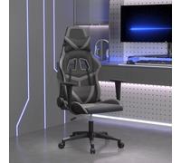 vidaXL Sedia da Gaming Nera e Grigia in Similpelle