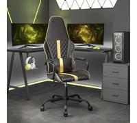 vidaXL Sedia da Gaming Nera e Oro in Similpelle