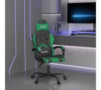vidaXL Sedia da Gaming Nera e Verde in Similpelle