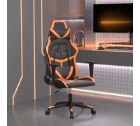 vidaXL Sedia da Gaming Nero e Arancione in Similpelle
