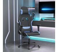 vidaXL Sedia da Gaming Nero e Blu in Tessuto