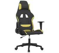 vidaXL Sedia da Gaming Nero e Verde Chiaro in Tessuto