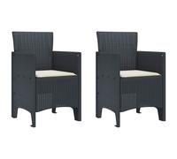 vidaXL Sedia da Giardino 2 pcs Antracite 53 x 49 x 85 cm Polipropilene