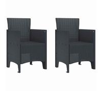 vidaXL Sedie da Giardino 2 PCS Antracite Poli Rattan
