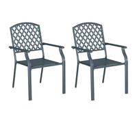 vidaXL Sedie da giardino 2 pz Impilabili in Acciaio Antracite