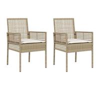 vidaXL Set di Sedie da Esterno Contemporaneo in Rattan | Beige Misto e Panna | Perfette per l'Utilizzo | 2 Cuscini Inclusi | Mobili da Balcone e Patio | Sedia Intrecciata e Resistente all'Acqua