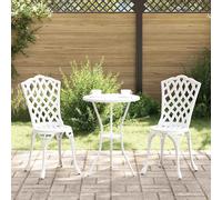 vidaXL Sedia da Giardino 2 pcs Bianco 39 x 40 x 87cm Alluminio