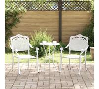 vidaXL Sedia da Giardino 2 pcs Bianco 55 x 55 x 92,5cm Alluminio