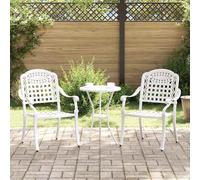 vidaXL Sedia da Giardino 2 pcs Bianco 55 x 56.5 x 91cm Alluminio
