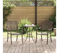 vidaXL Sedia da Giardino 2 pcs Bronzo 55 x 55 x 92,5cm Alluminio