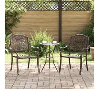 vidaXL Sedia da Giardino 2 pcs Bronzo 55 x 56.5 x 91cm Alluminio