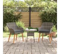 vidaXL Sedia da Giardino 2 pcs Grigio 55 x 62.5 x 82cm polyrattan