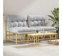 vidaXL Set di 2 Sedie Relax con Cuscino 60x80x71 cm Acciaio