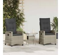 vidaXL Sedia da Giardino 2 pcs Grigio chiaro e grigio scuro