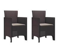 vidaXL Set di 2 sedie da giardino con cuscino, in polyrattan, leggere, ergonomiche, comode, da assemblare, imbottite, in plastica, resistenti, moderne
