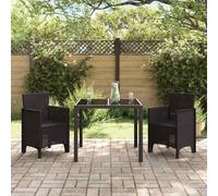 vidaXL Set di sedie da esterno moderne patio con materiali resistenti alle intemperie sedili eleganti marroni balcone UV facile montaggio goditi 2 sedie mobili lounge da giardino I