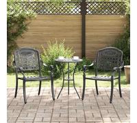 vidaXL Sedia da Giardino 2 pcs Nero 55 x 56.5 x 91cm Alluminio