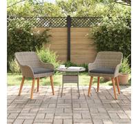 vidaXL Sedia da Giardino 2 pcs Nero 55 x 62.5 x 82cm polyrattan