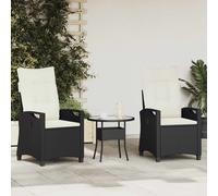 vidaXL Sedia da Giardino 2 pcs Nero e Crema 56 x 60 x 112 cm