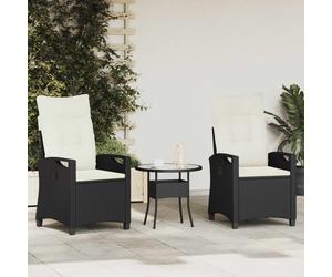 vidaXL Sedia da Giardino 2 pcs Nero e Crema 56 x 60 x 112 cm