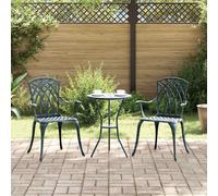 vidaXL Sedia da Giardino 2 pcs Verde 53 x 51 x 88,5cm Alluminio