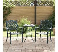 vidaXL Sedia da Giardino 2 pcs Verde 56 x 55 x 92.5cm Alluminio