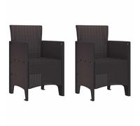 vidaXL Set di sedie da esterno moderne patio con materiali resistenti alle intemperie sedili eleganti marroni balcone UV facile montaggio goditi 2 sedie mobili lounge da giardino I