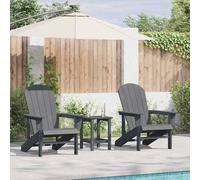 Sedia da Giardino 3 pcs Grigio chiaro Polietilene