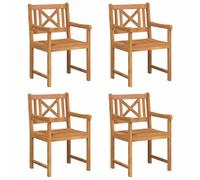 vidaXL Set di Sedie da Giardino di 4 in Legno di Acacia Finitura Verniciata Seduta Confortevole per Patio e Balcone Mobili in Legno Moderni Resistenti alle Intemperie