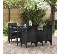 vidaXL Sedie da giardino con cuscino, 4 pezzi, antracite, in rattan sintetico