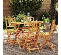 vidaXL Sedie da Giardino Pieghevoli Set di 4 Legno Massello di Acacia Posti a Sedere Esterni Finitura Oliata Leggere Pieghevoli Facilmente Movibili Design Contemporaneo per Patio Balcone Salvaspazio