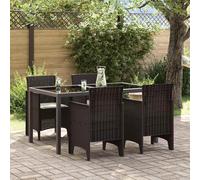 vidaXL Sedie da Giardino con Cuscini - 4 Pezzi in Polirattan Marrone. Comode, Facili da Montare, con Un Design Elegante. Perfette per Il Patio o la terrazza, Hanno Un Aspetto Moderno e Sono Una Como