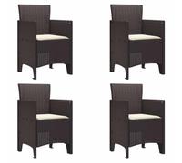vidaXL Sedie da Giardino con Cuscini - 4 Pezzi in Polirattan Marrone. Comode, Facili da Montare, con Un Design Elegante. Perfette per Il Patio o la terrazza, Hanno Un Aspetto Moderno e Sono Una Como