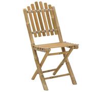 vidaXL Sedia da giardino 4 pezzi, naturale, 42 x 53 x 90 cm, in bambù, tavolo moderno, rettangolare e pieghevole, per piccoli spazi, facile da riporre, design funzionale, ideale per la casa e