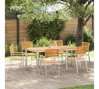 vidaXL Sedia da Giardino 6 pcs Olio Naturale Legno di teak solido