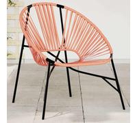 vidaXL Sedia da Giardino a Uovo in Polyrattan Nero e Arancione