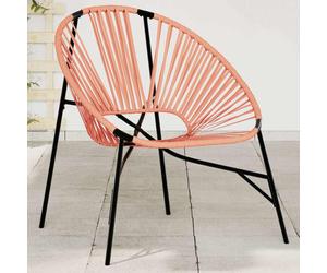 vidaXL Sedia da Giardino a Uovo in Polyrattan Nero e Arancione