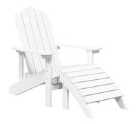 vidaXL Sedia da Giardino Adirondack con Poggiapiedi Bianca HDPE