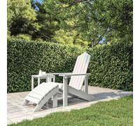 vidaXL Sedia da Giardino Adirondack con Poggiapiedi Bianca HDPE