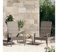 VIDAXL - Sedia Adirondack da Giardino Grigia in Polyrattan