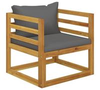 VIDAXL - Sedia da Giardino con Cuscini Grigio Scuro Massello di Acacia