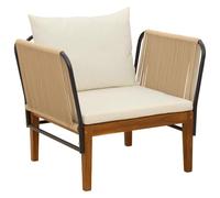 vidaXL Sedia da giardino con cuscini Legno massiccio di acacia e corda, Divano da Giardino, Design Moderno, Legno Massello, Facile da Pulire, Sezione per Patio, Balcone, Giardino