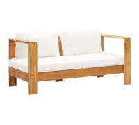 VIDAXL - Sedia da Giardino con Cuscino 140 cm Bianco Crema Legno Acacia