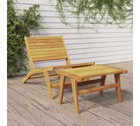 vidaXL Sedia da Giardino con Poggiapiedi in Legno Massello di Teak