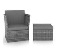 vidaXL Sedia da Giardino con Poggiapiedi in Polyrattan Antracite