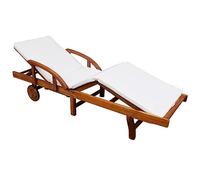 vidaXL Sedia da giardino con schienale regolabile, lettino per cortile, in legno massello di acacia